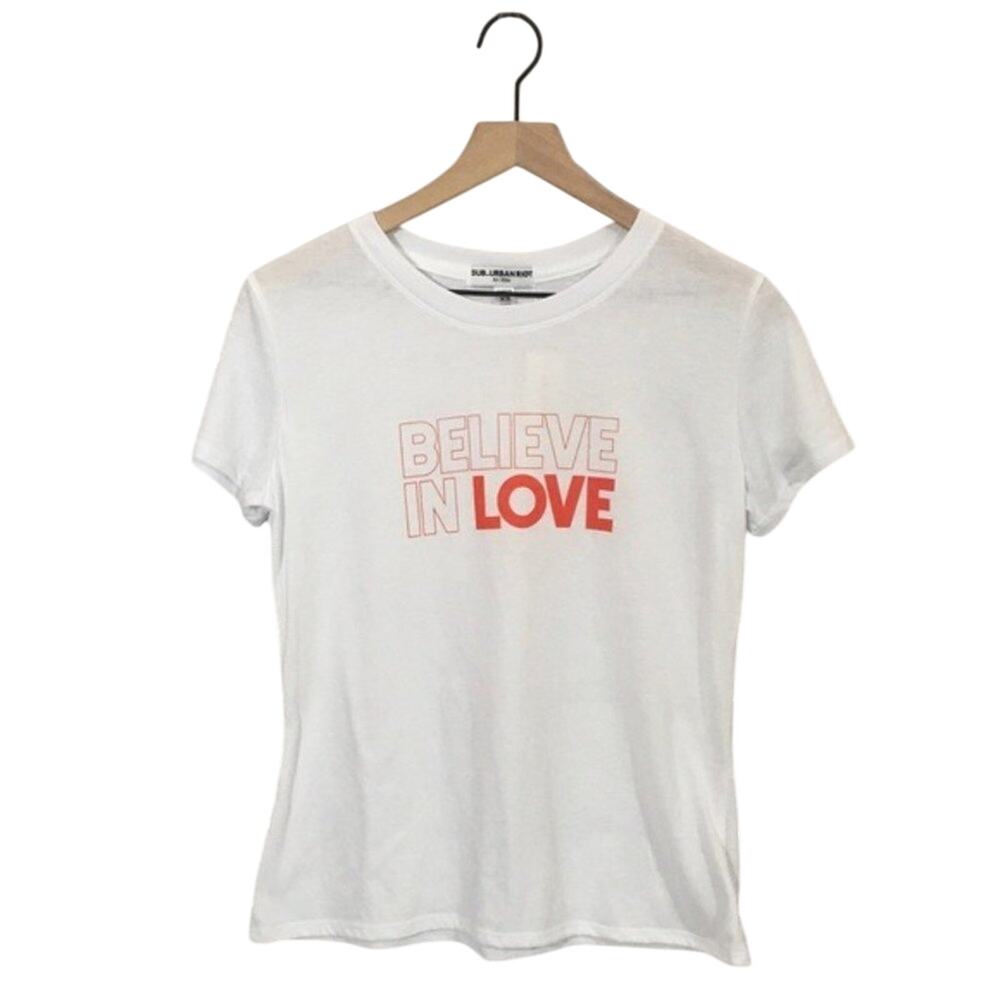 NWT Sub_Urban Riot Believe in Love Tee - White - XS